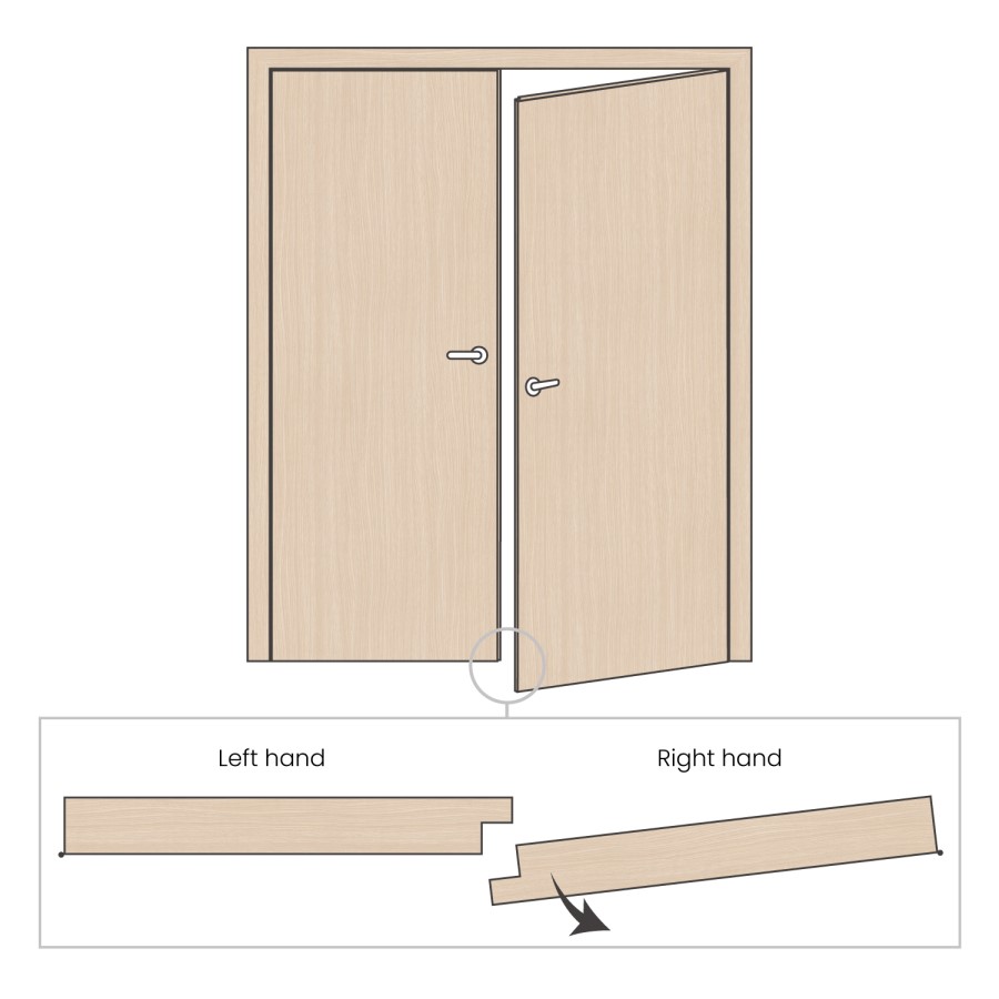 Internal Walnut Rebated French Doors with Clear Glass - Pre-Finished - 1981 x 1168 x 40mm - Ravenna - XL Joinery