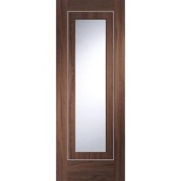 Internal Walnut Fully-Glazed Door with Clear Glass - Pre-Finished - 1981 x 762 x 35mm - Varese Essential - XL Joinery