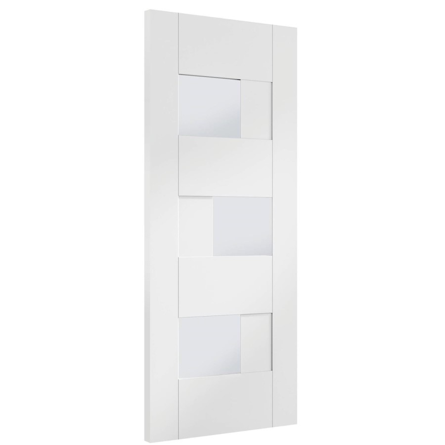 Internal White Finished Door with Clear Glass - Pre-Finished - 1981 x 686 x 35mm - Perugia Essential - XL Joinery