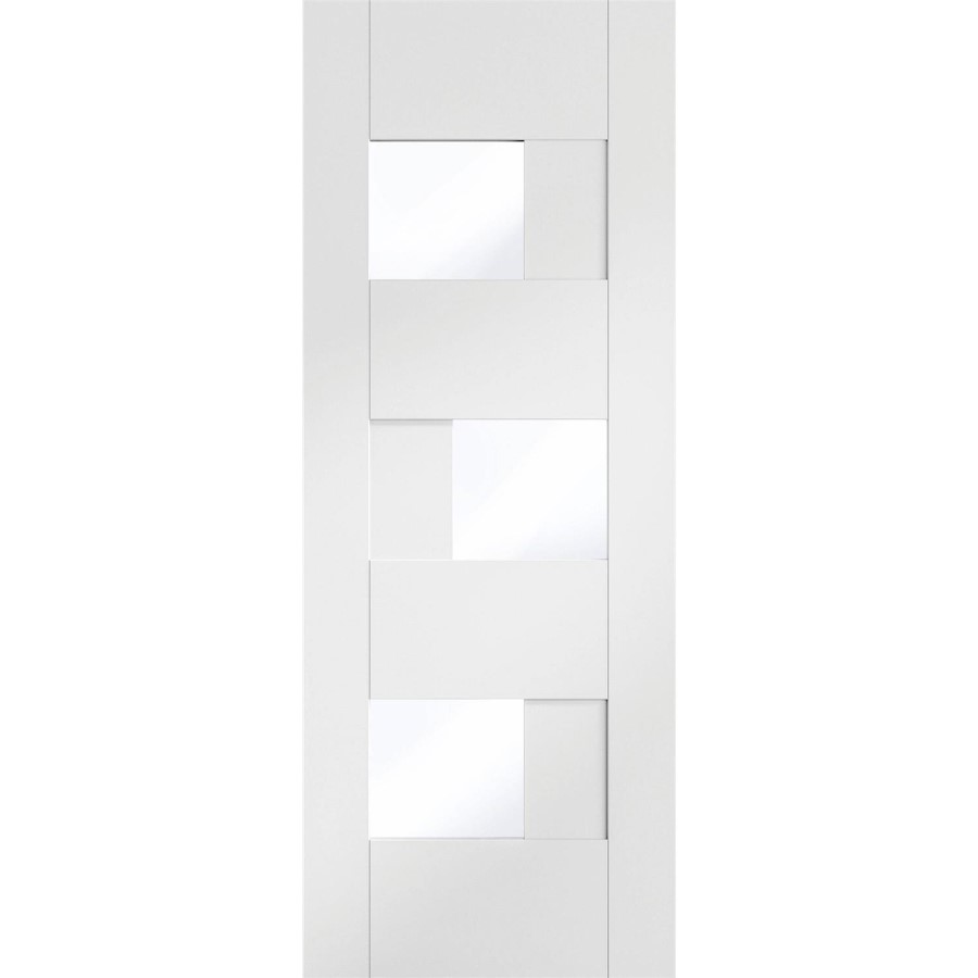 Internal White Finished Door with Clear Glass - Pre-Finished - 1981 x 838 x 35mm - Perugia Essential - XL Joinery