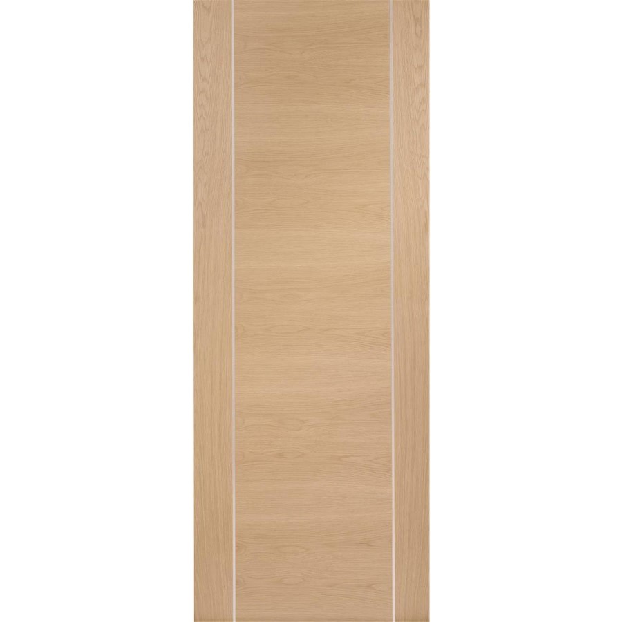 Internal Oak Door with Aluminium Detail - Pre-Finished - 1981 x 838 x 35mm - Forli - XL Joinery