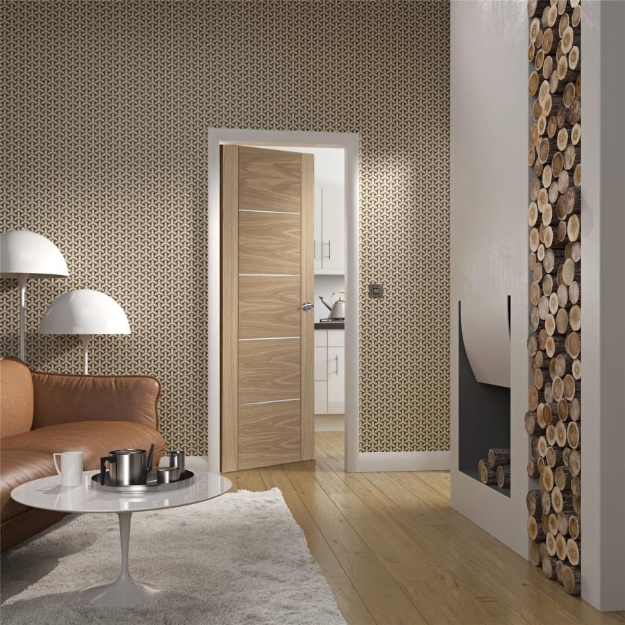 Internal Oak Pre-Finished Portici Fire Door - 1981 x 838 x 44 mm, Pre-Finished
