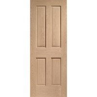 Victorian 4 Panel Pre-Finished Internal Oak Door - Pre-Finished, 1981 x 838 x 35 mm