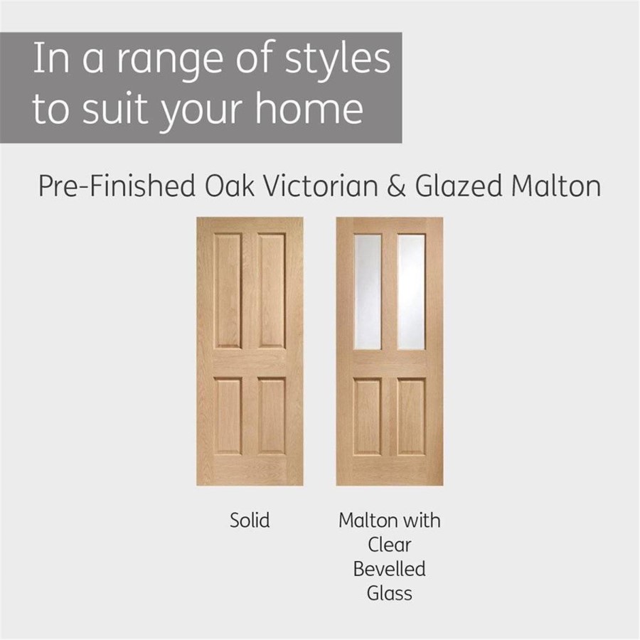 Internal Oak Victorian 4-Panel Door - Pre-Finished - 2040 x 826 x 40mm - Victorian - XL Joinery