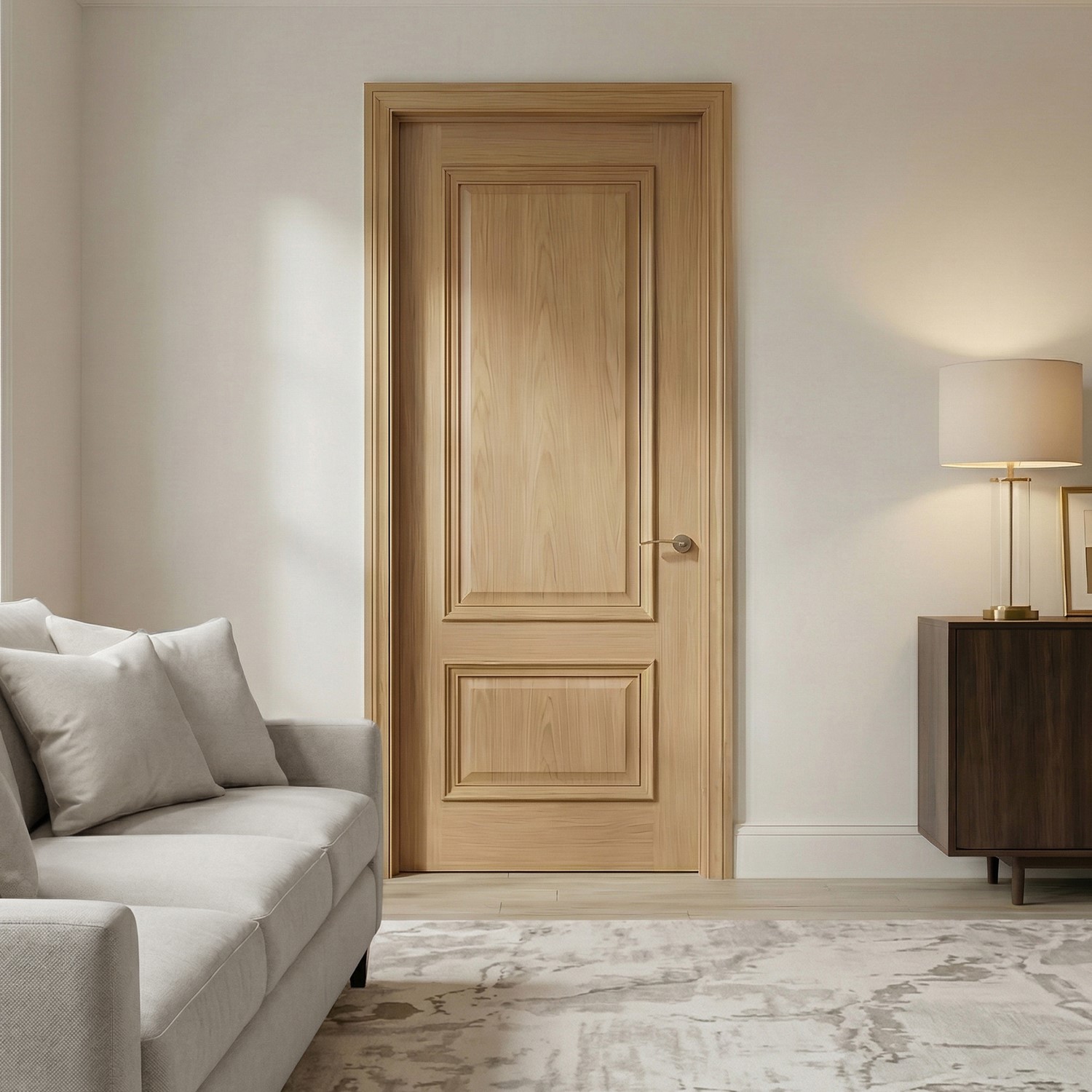 Internal Oak 2 Panel Door Raised Mouldings Pre Finished 1981 x 686 x 35mm Nelson