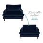 Pet Sofa Bed in Blue Velvet - Suitable for Dogs & Cats - Payton