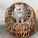 PFR004 Rattan Dome Cat Bed with Cushion