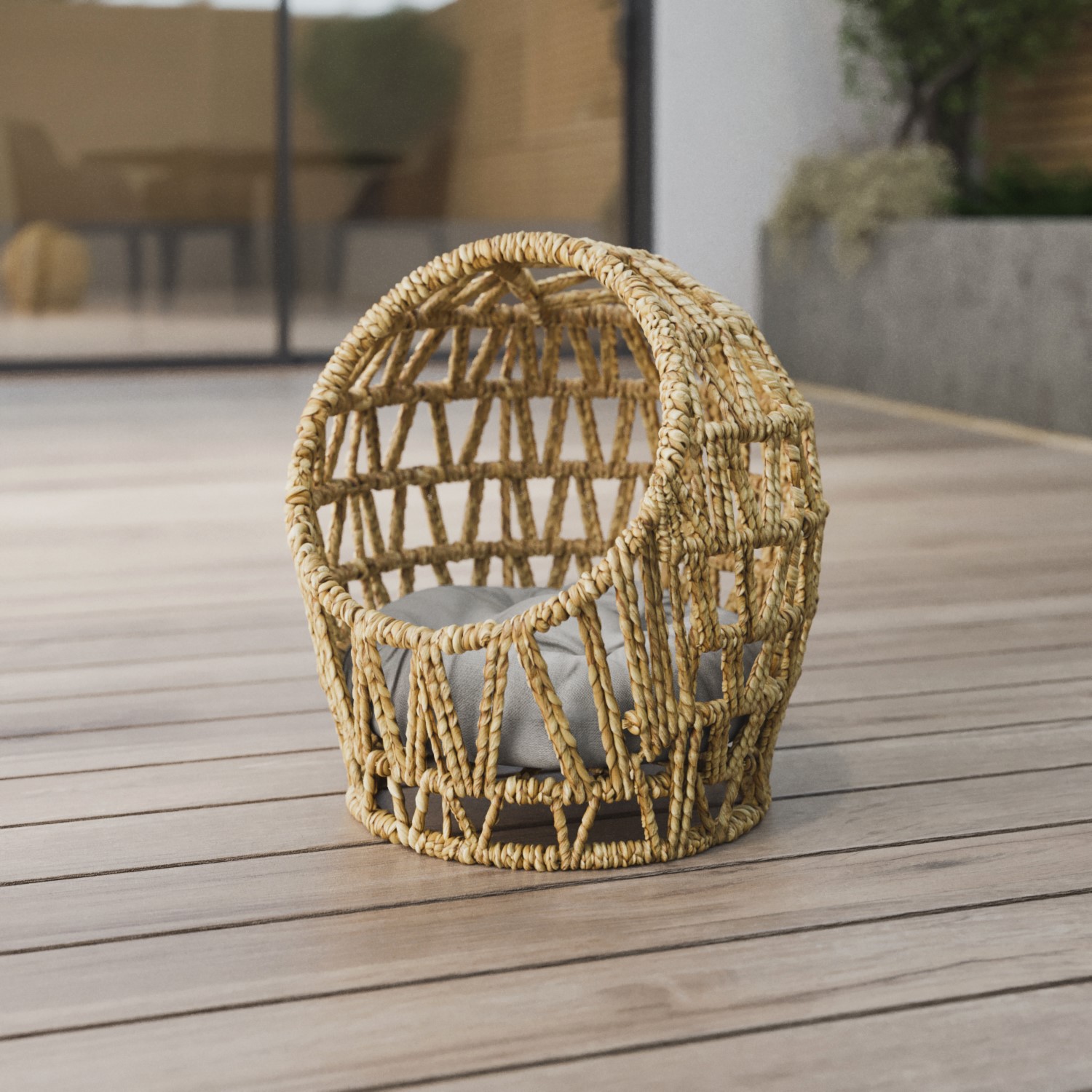 Photo of Outdoor rattan dome pet bed