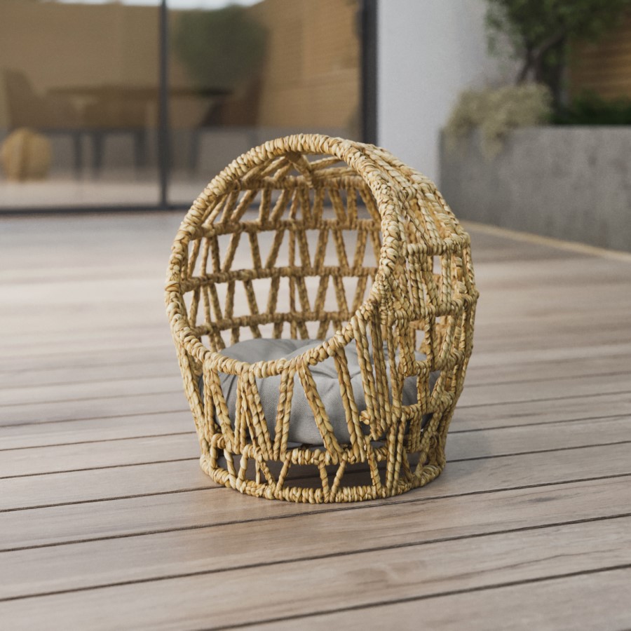 Rattan Dome Cat Bed