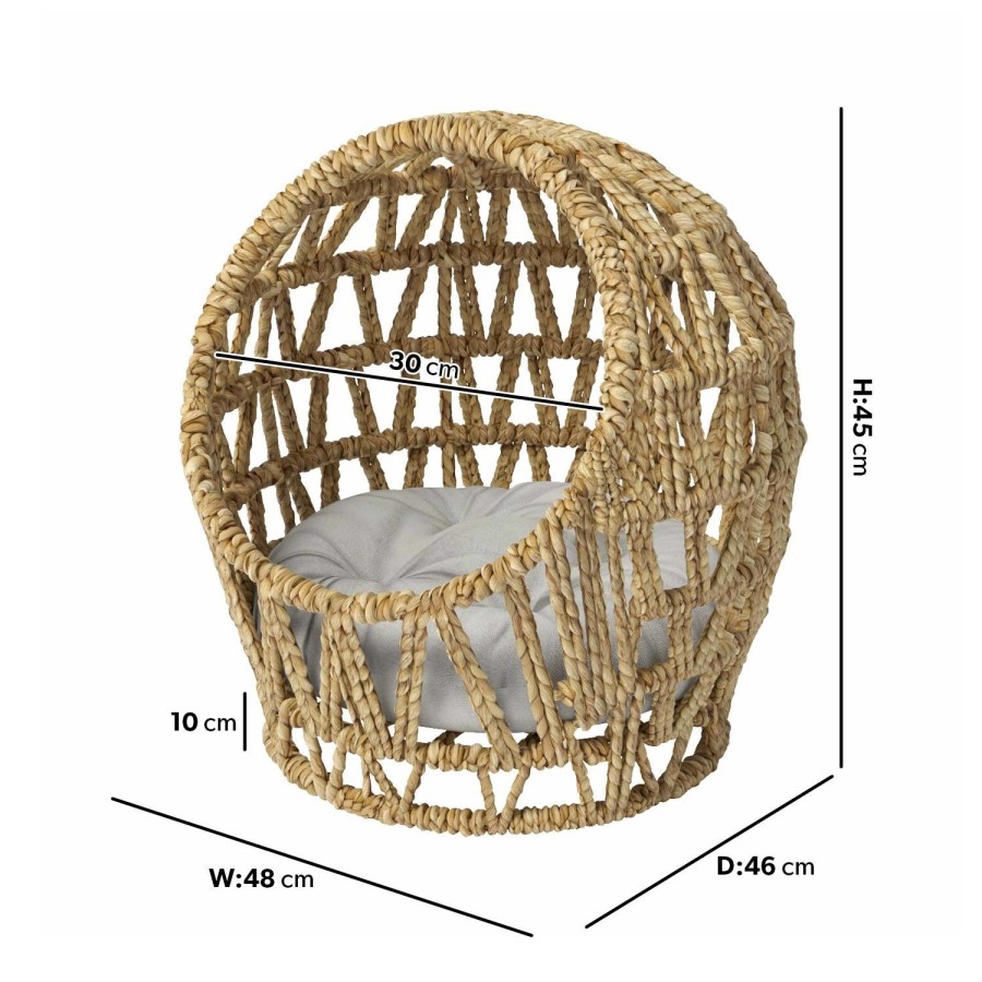 Rattan Dome Cat Bed