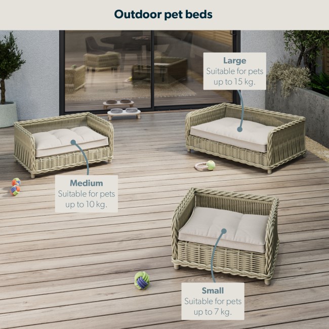 Small Rattan Pet Bed - 56cm Wide