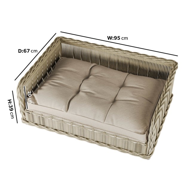 Large Rattan Outdoor Pet Bed