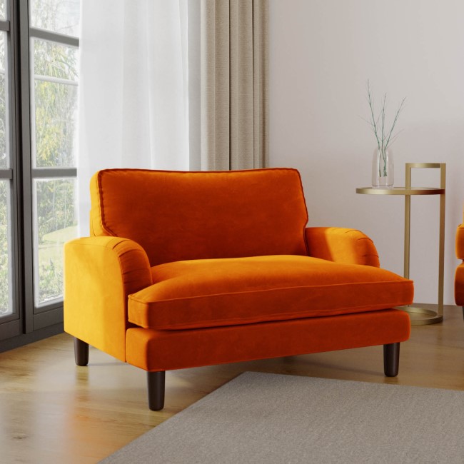 Pet Sofa Bed in Orange Velvet - Suitable for Dogs & Cats