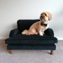 GRADE A2 - Pet Sofa Bed in Black Velvet - Suitable for Dogs & Cats