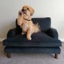 Pet Sofa Bed in Grey Velvet - Suitable for Dogs & Cats