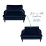 Dog Sofa Bed in Blue Velvet - Payton