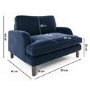 Dog Sofa Bed in Blue Velvet - Payton