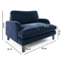 Payton Blue Velvet Pet Sofa Bed - Suitable for Dogs & Cats