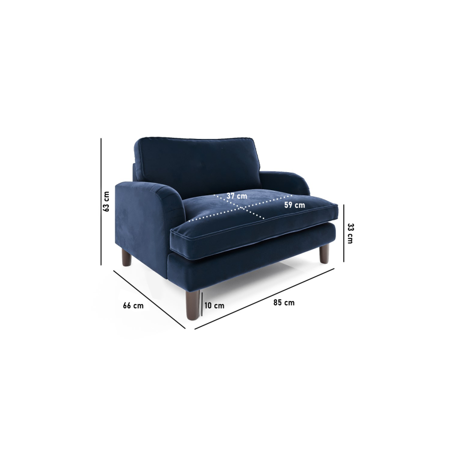 Payton Blue Velvet Pet Sofa Bed - Suitable for Dogs & Cats