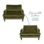 Dog Sofa Bed in Olive Green Velvet - Payton