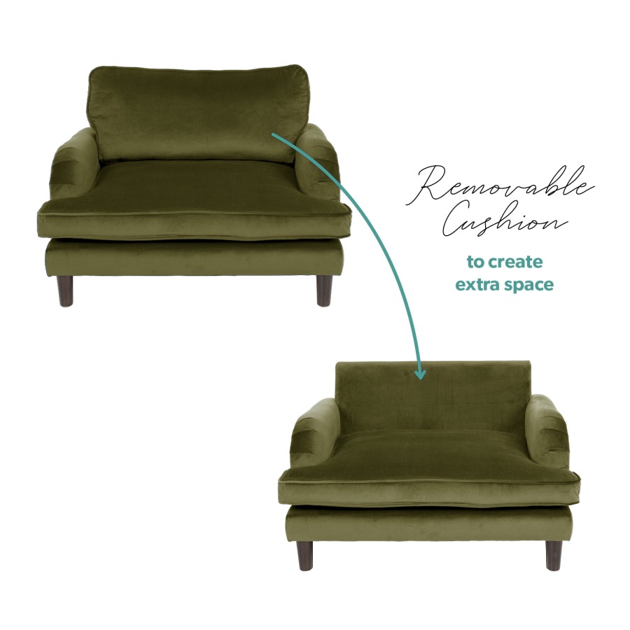 ALMOST PERFECT - Pet Sofa Bed in Olive Green Velvet - Suitable for Dogs & Cats