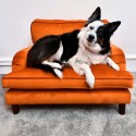 PFR016 Dog Sofa Bed in Orange Velvet - Payton