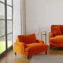 Pet Sofa Bed in Orange Velvet - Suitable for Dogs & Cats - Payton