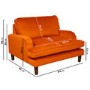 Payton Orange Velvet Pet Sofa Bed - Suitable for Dogs & Cats