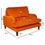 Dog Sofa Bed in Orange Velvet - Payton