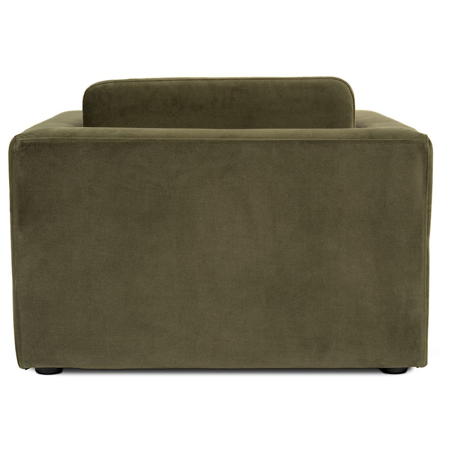 Dog Sofa Bed in Khaki Green Velvet - Hudson