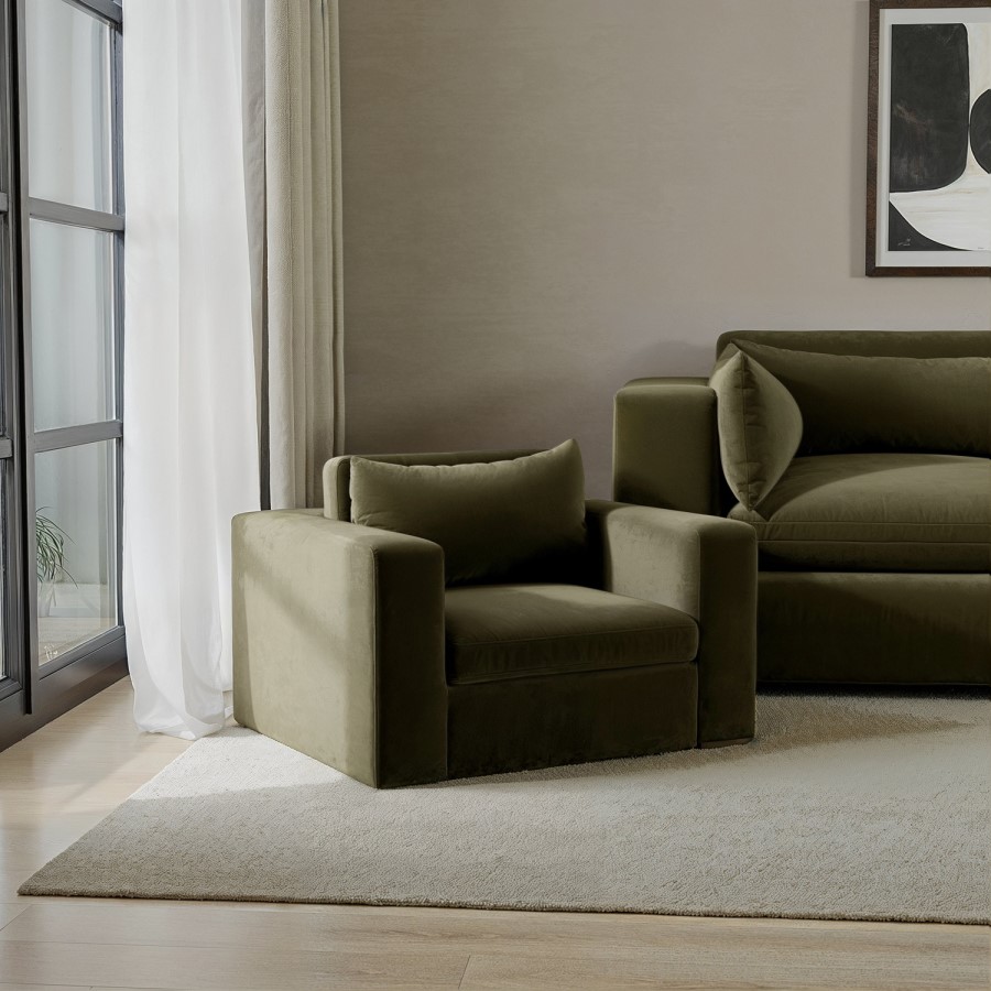 Dog Sofa Bed in Khaki Green Velvet - Hudson