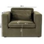 Dog Sofa Bed in Khaki Green Velvet - Hudson