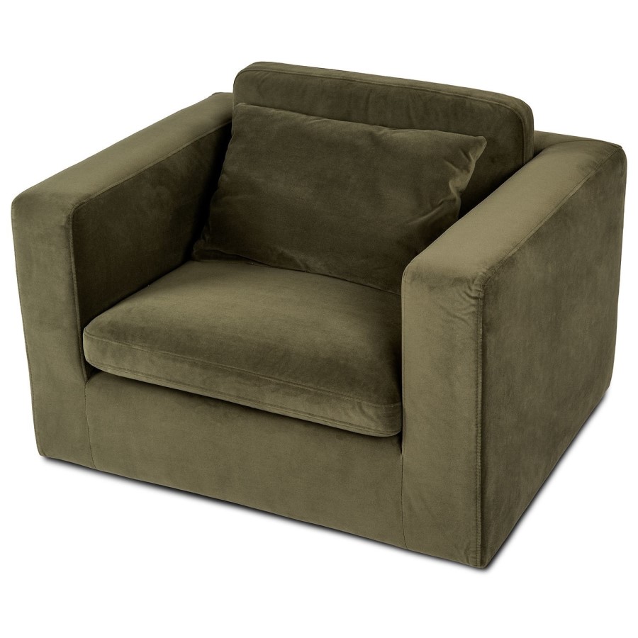 Dog Sofa Bed in Khaki Green Velvet - Hudson