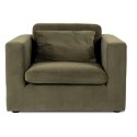 BUN/PFR019/97217 Khaki Green Velvet Kids Armchair - Hudson