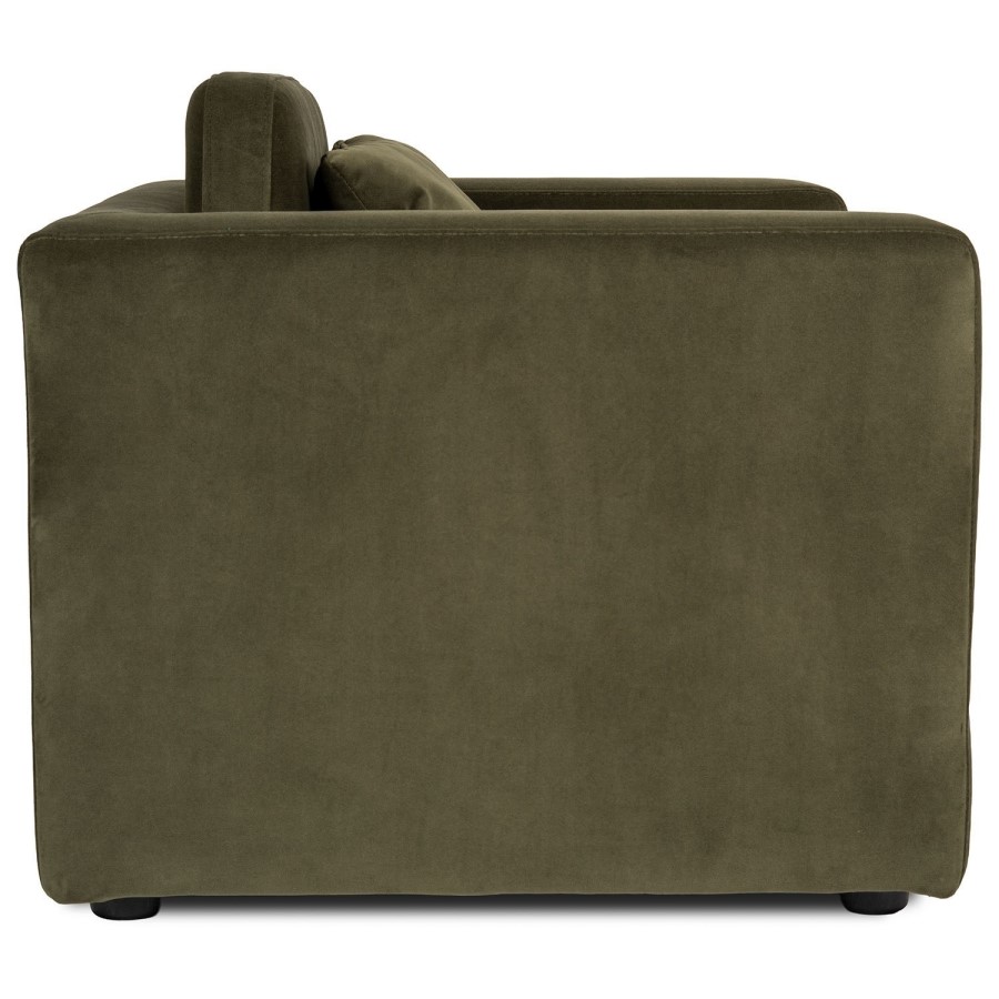 Pet Sofa Bed in Khaki Green Velvet Suitable for Dogs & Cats - Hudson