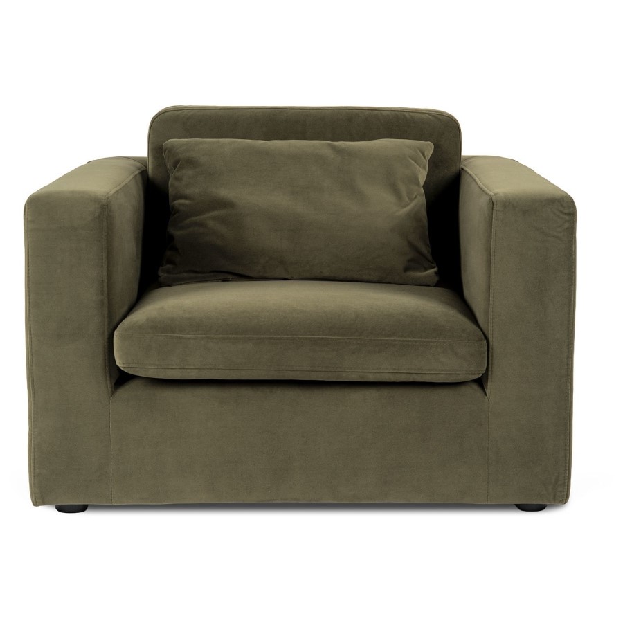 Dog Sofa Bed in Khaki Green Velvet - Hudson