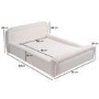 Large Dog Bed in Cream Textured Fabric with Washable Cover - Naomi