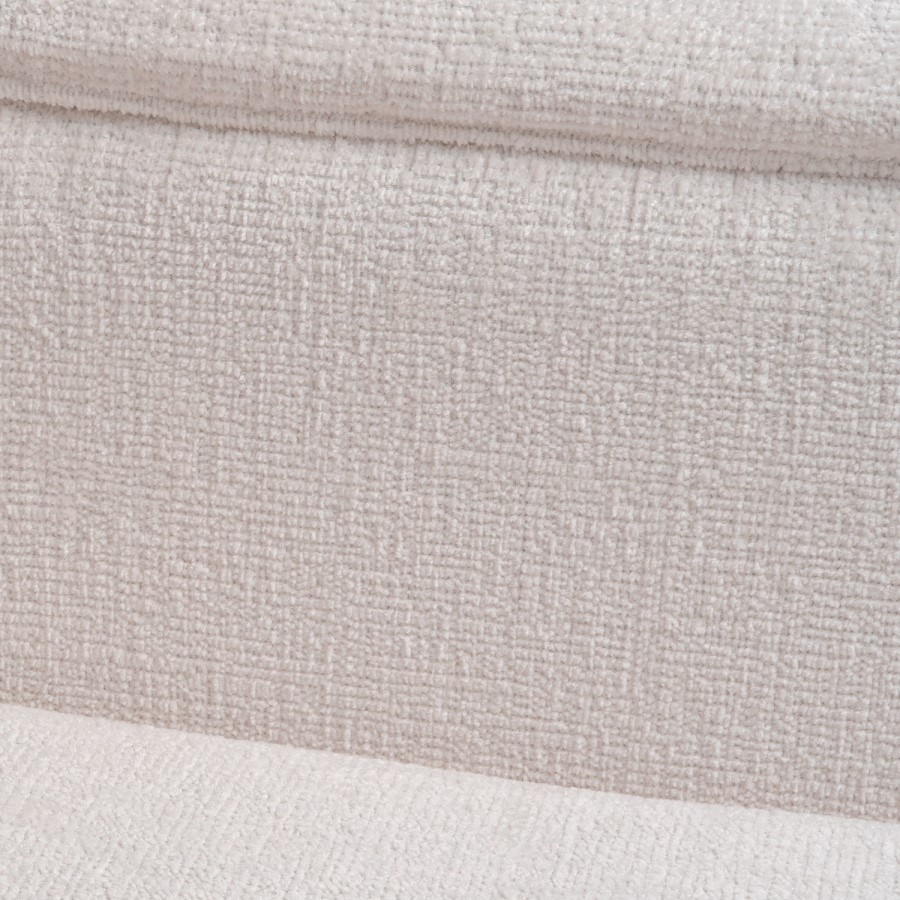 Large Dog Bed in Cream Textured Fabric with Washable Cover - Naomi