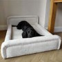 Large Dog Bed in Cream Textured Fabric with Washable Cover - Naomi