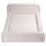 Large Dog Bed in Cream Textured Fabric with Washable Cover - Naomi