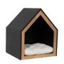 Fully Open Wooden Pet House with Quilted Cushion