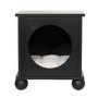 Pet Side Table with Quilted Cushion in Black