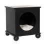 Pet Side Table with Quilted Cushion in Black