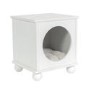 Pet Side Table with Quilted Cushion in White