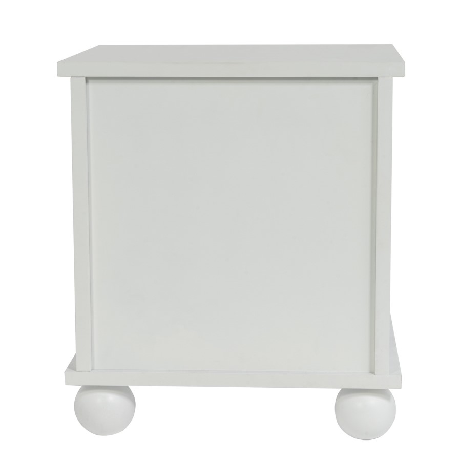 Pet Side Table with Quilted Cushion in White