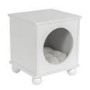 Indoor Cat House Side Table with Washable Cushion in White