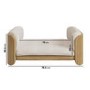 Beige Fabric Oak Pet Bed with Ribbed Sides