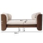 Beige Fabric Pet Bed with Walnut Ribbed Sides - Washable Cover