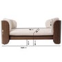 Beige Fabric Pet Bed with Walnut Ribbed Sides - Washable Cover