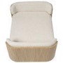 Beige Fabric Pet Bed with Oak Ribbed Sides - Washable Cover
